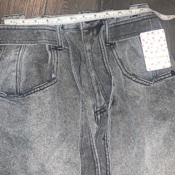 NWT Free People East of Eden Tie Waist Denim Skirt Washed Black Size 26 - Picture 12 of 13